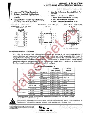 SN74AHCT138DG4 datasheet  